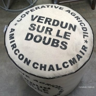 Zoe Cream Ottoman - Verdun Print