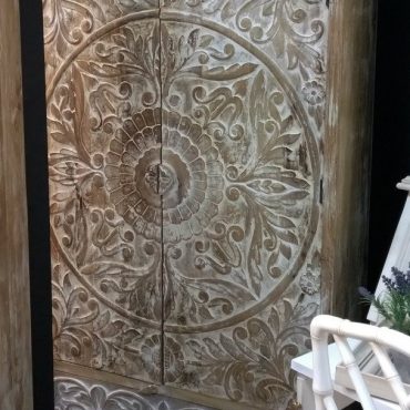 Sandstorm 2 Door & Drawer Hand-Carved Unit with Circle Pattern