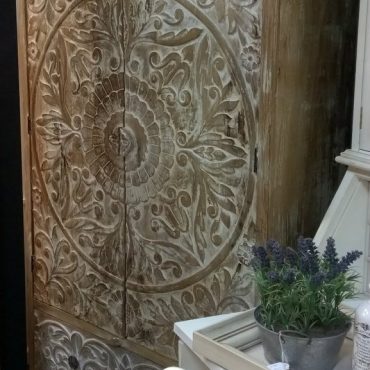 Sandstorm 2 Door & Drawer Hand-Carved Unit with Circle Pattern