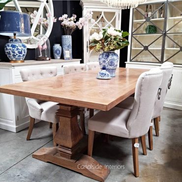 Artisan Parquetry Top Dining Table