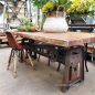Crank Adjustable Industrial Dining Table - Dining to Bar Height