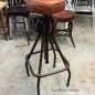 Cruz Adjustable Industrial Stool with Leather Stool