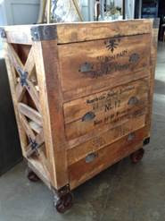 Grinder 3 Drawer Industrial Chest / Sideboard on Castors