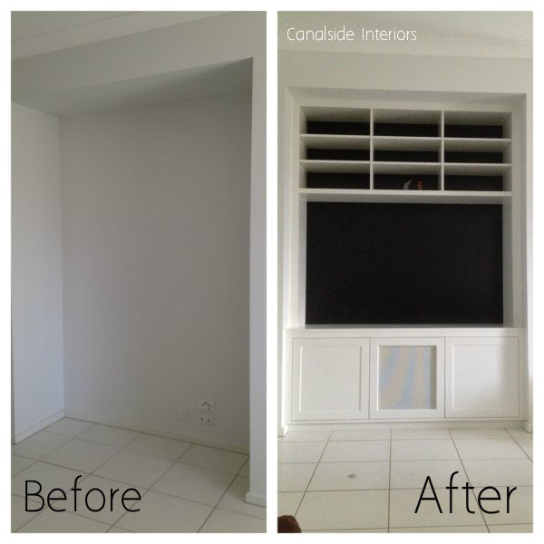 Custom Made TV Entertainment Wall Unit - Before and after