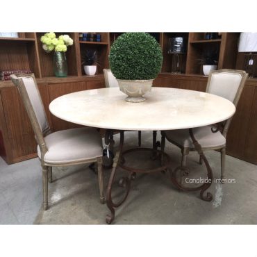 Santiago Round Dining Table with Marble Top
