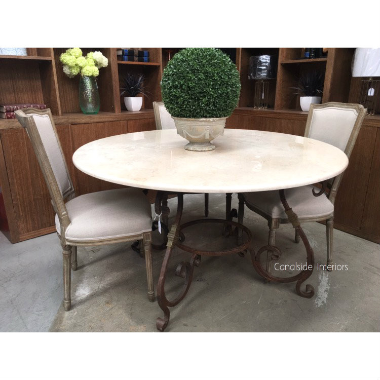 Santiago Round Dining Table with Marble Top