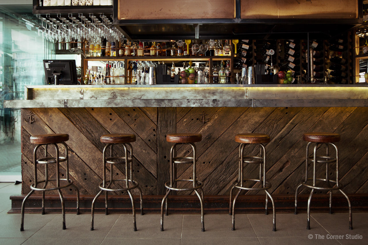 Canalside Interiors' Stag Industrial Stool as featured at Seawall Bar & Restaurant
Image C/- seawallrestaurant.com.au